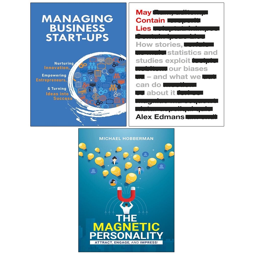 May Contain Lies HB, Magnetic Personality, Managing Business Start-Ups 3 Books