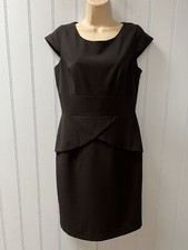 Calvin Klein Black Cap Sleeve Back Zip Sheath Dress Size 6