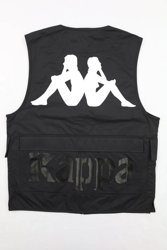 Kappa Hombres Auténtico Dunn Chaleco Negro M Cremallera Completa Múltiples Bolsillos Cierre a Presión Foto 4 de 4