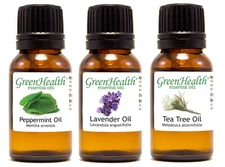 15 ml Peppermint, Lavender, Tea Tree Oil - Top 3 Essential Oils Set