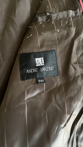 Cappotto Andre Lanzino Uomo 44R Lana Marrone Pelle Cashmere Classico Su misura a mano - Foto 5 di 6