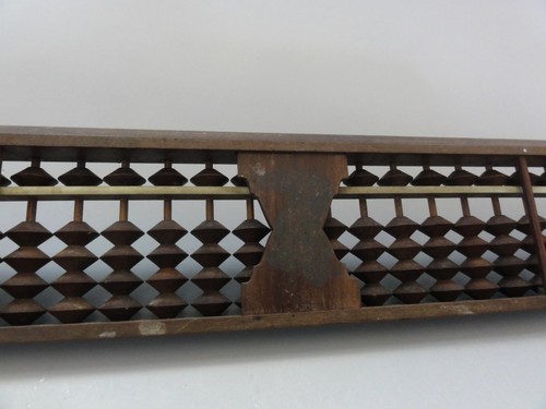#56 Japanese Vintage Wooden Abacus Soroban Calculator 5 beads 27 Column - Picture 7 of 8
