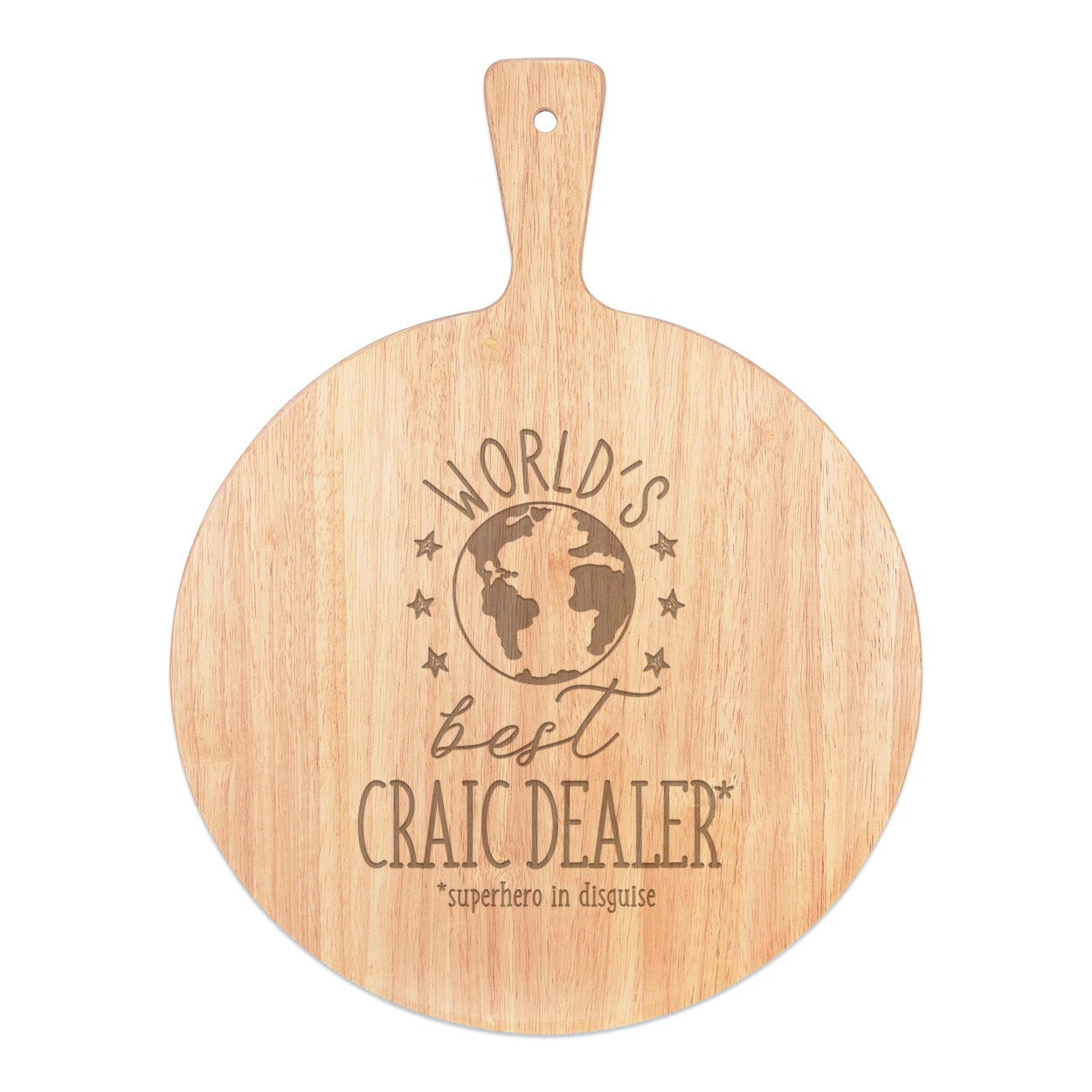 World's Best Craic Dealer Pizza Board Paddle Wooden Funny Joke Irish Ireland