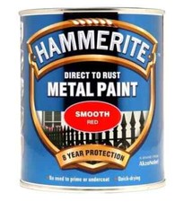 Hammerite WITH FREE LID CLIPS- Smooth Direct To Rust Metal Paint - 250ml