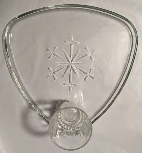 Indiana Glass Snowflake Snack Plate and Arcoroc Juice Glass Clear Luncheon Set - Picture 6 of 9