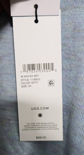 UGG Aniyah 2 Piece Women's Sleepwear Set, Blue Heather, Size 2X (1136910) - Picture 15 of 21