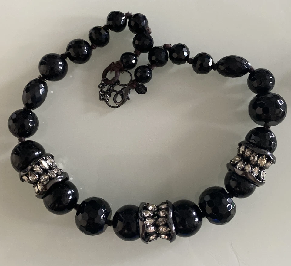 Collar Alexis Bittar ónix negro y cristales  Foto 2 de 4