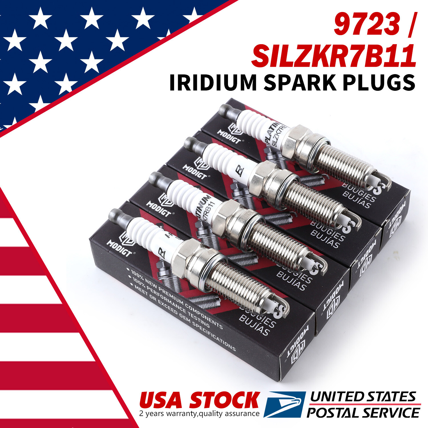 Genuine 4Pcs Fit NGK 9723 Spark Plugs Double Iridium SILZKR7B11 Double Iridium