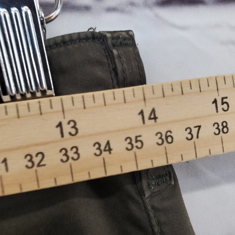 J 品牌裤子女式 26 拉链脚踝工装口袋绿色拉链前襟 — 第 3/4 张图片