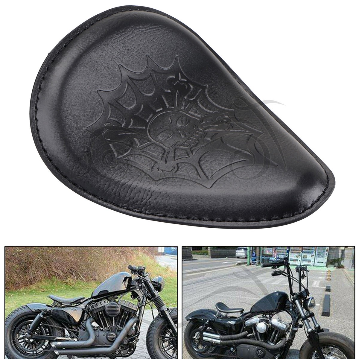 Motorcycle PU Leather Spider Web Solo Seat For Harley Street Glide