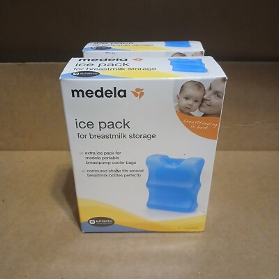 NEW Medela Ice Pack for Breast Milk Storage Contoured Shape Set Of Cold 