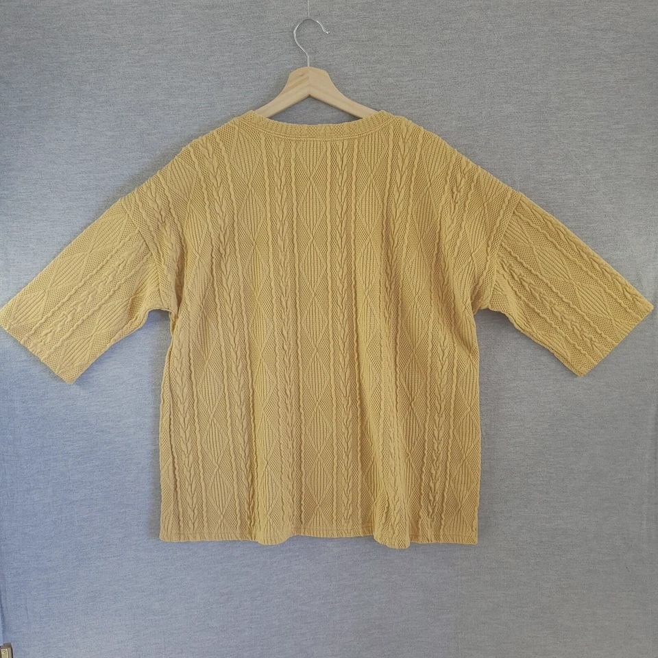 Falda Top Mujer Sabo Pequeña Amarilla Tejida Gran Tamaño Manga Corta Camisa Blusa S Foto 2 de 4