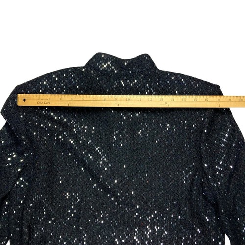 St. John Evening Blazer Women 14 Black Beaded Embellishment Luxury Classy Jacket - Picture 17 of 20