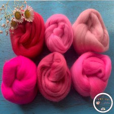 Heidifeathers® Merino Wool Tops / Roving - 'Plush Pinks' -  Felting Wool