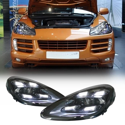 2 X LED Headlights DRL Assembly For Porsche Cayenne 957 2007-2010 Upgrade - Picture 2 of 16