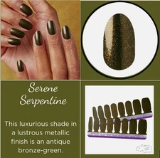 Color Street Nail Polish Strips, Serene Serpentine, Metallic, New In Box, READ!!