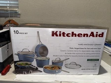 KitchenAid Hard Anodized Ceramic Nonstick 10-Piece Cookware Pots and Pans Set