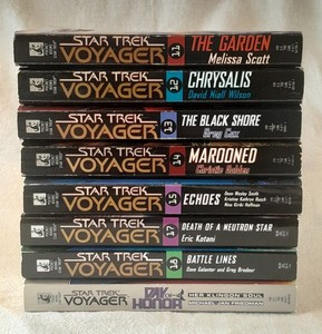 Lot Of Eight (8) Star Trek VOYAGER Novels, Paperback, 1st Pocket Books Printing