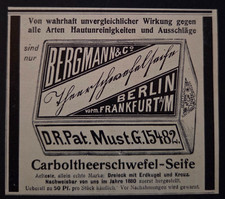 5. Bergmann & Co Carboltheerschwefel Seife Werbeanzeige Werbung Reklame 1907