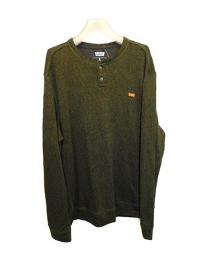 Levi's XL NWT Dark Green Henley Sweater Knit Shirt Long Sleeve Mens NEW Levis