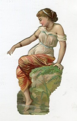 Glanzbild Oblaten scraps Mädchen Elfe Nymphe Wasser WH 437 12  cm