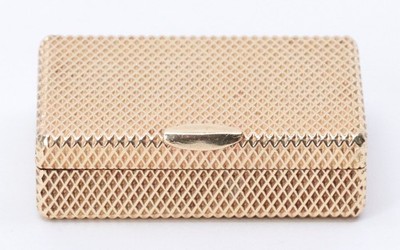 Van Cleef & Arpels 14K Yellow Gold VC & A Guilloche Texture Pill Box