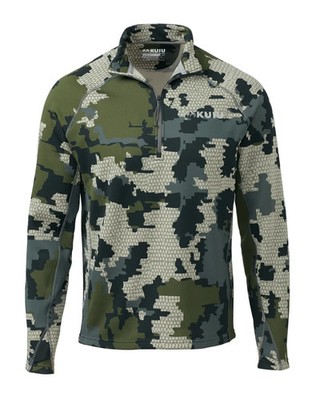 KUIU Peloton 200 Fleece Zip-T Mens L, Verde,  Quarter Zip, Excellent Cond.