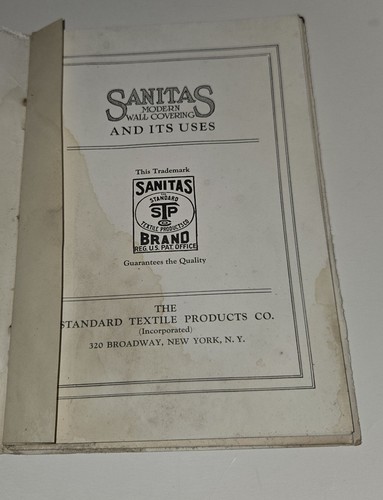 1920' Sanitas Wallcovering Wallpaper Home Decor Colored Vintage Brochure Book - Picture 5 of 7