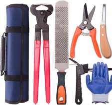 Horse Farrier Hoof Tool Kit  7 Piece  with Carry Bag Horse Equine Metal Shears