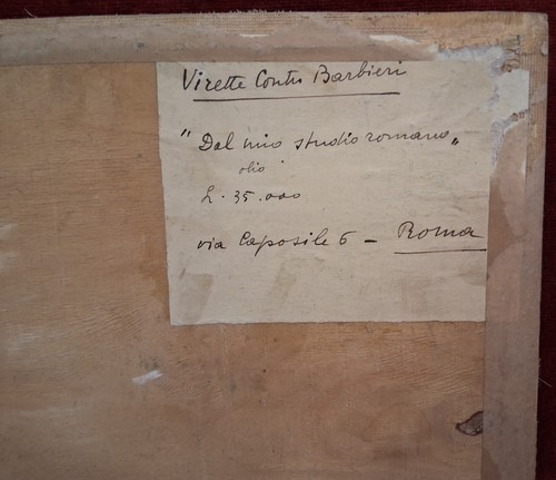 QUADRO OLIO 50x34cm - VIRETTE BARBIERI (1909-??) - PAESAGGIO - Foto 9 di 9
