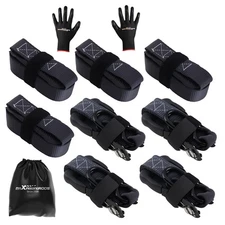 4 Pack Retractable Ratchet Tie Down Straps 1.5'' x 15' 4400 lbs Heaty Duty Black