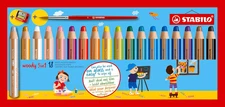 STABILO Multi-Talented Pencil woody 3 in 1 - Pack of 18 - Assorted Colors with S