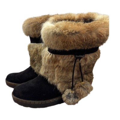 BearPaw Tama Boots Real Fur Boots Size 8