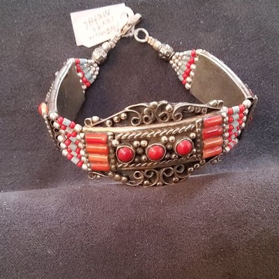 Nepalese Turquise / Red Coral Braclet Beautiful Piece.