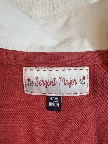 Sergent Major Girls Rose Color Cardigan Peter Pan Collar Embroidered size 4 - Picture 5 of 9