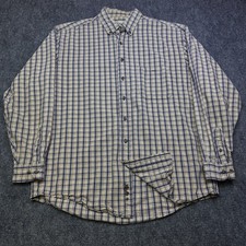 Eddie Bauer Men  s Plaid Long Sleeve 100 Cotton Heavy Button Down Shirt - LT