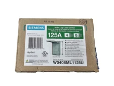 Siemens 125A Main Lug Load Center 4Spaces 8 Circuits W0408ML1125U