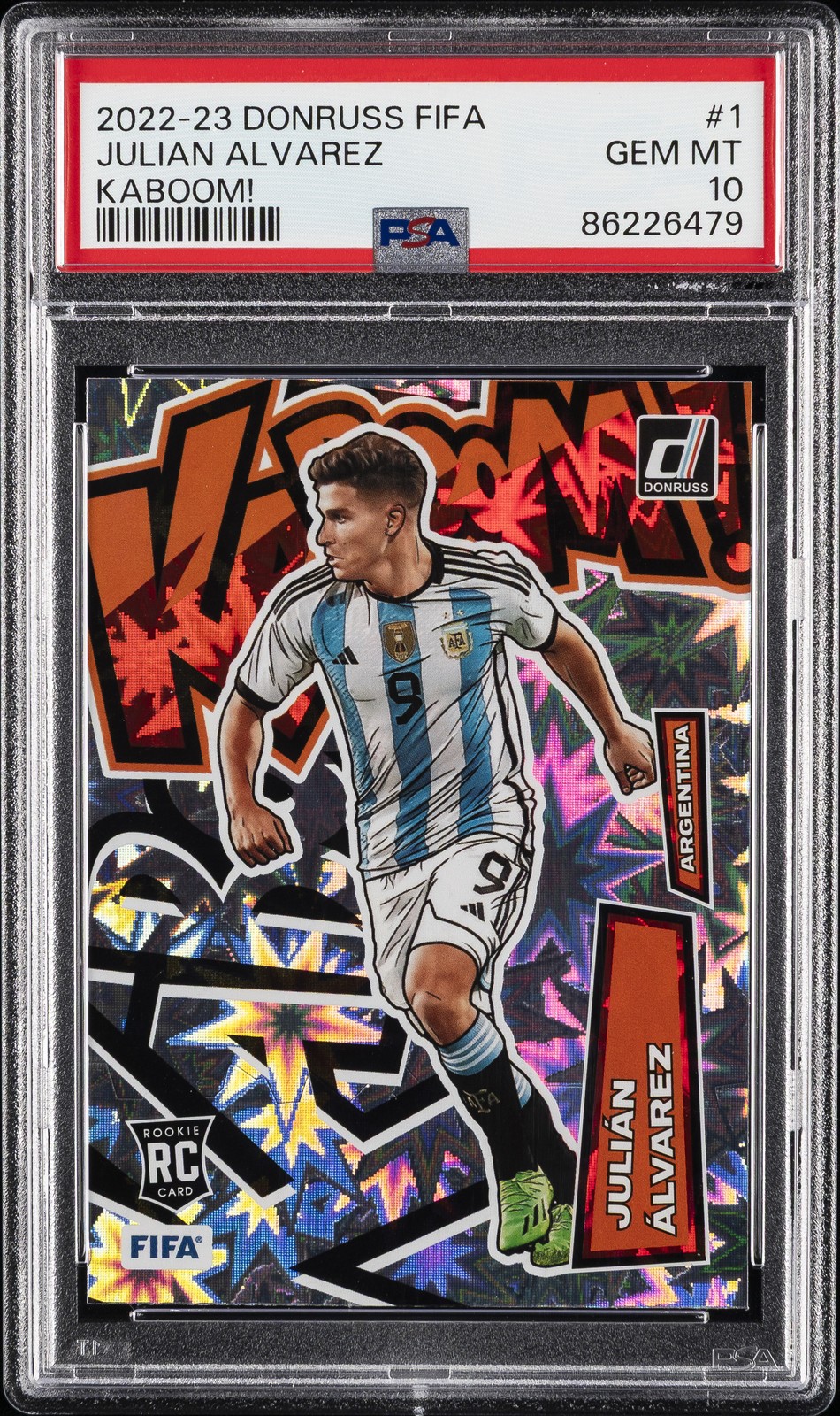 2022 PANINI DONRUSS FIFA KABOOM! #1 JULIAN ALVAREZ PSA 10