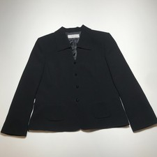 Tahari ASL Jacket Size 12 Career Suit Blazer Collared Button Front Patch Pockets