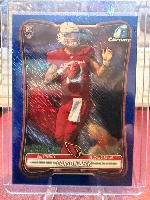 CARSON BECK 2026 BOWMAN CHROME BLUE SHIMMER ROOKIE RC /150 #BCV-105