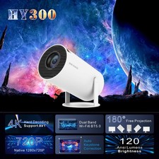HY300pro – Mini Projecteur Portable 4K, Android intégré, Sans Fil-Blanc