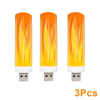 USB LED Atmosphäre Licht Flamme Blinkende Kerzenlichter Buch Lampe Für Power Ban