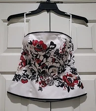 EUC Gorgeous White House Black Market Bustier White &Black Colour Sz 2 Very Nice
