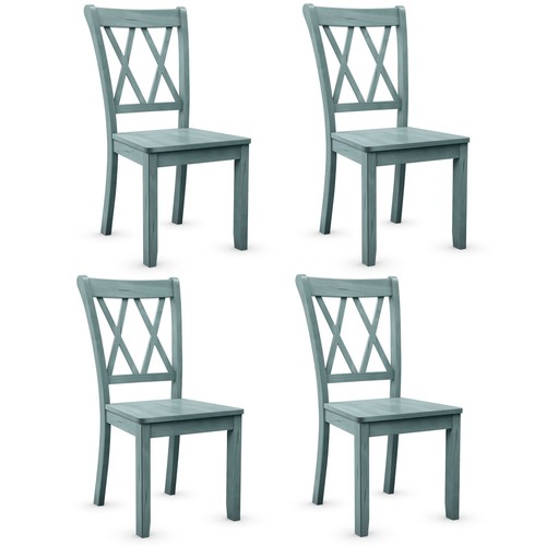 5 PCS Dining Set Modern Rectangle Table & 4 Rubber Wood Chairs Kitchen Breakfast - Picture 12 of 12