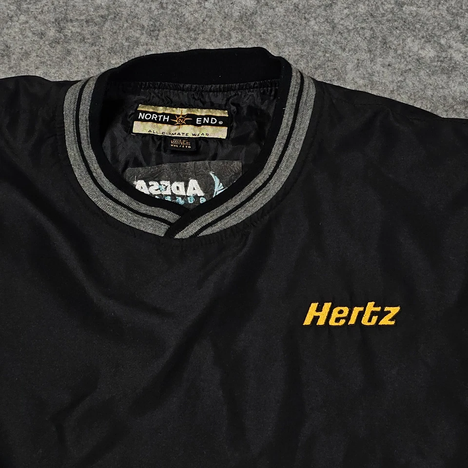 Jaqueta masculina Hertz Adesa Buffalo gola V forrada leve XXL preta bordada - Imagem 3 de 4