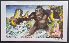 Original Tim Lehi Traditional Tattoo Flash Sheet Hand Signed, Stamped Mighty Joe