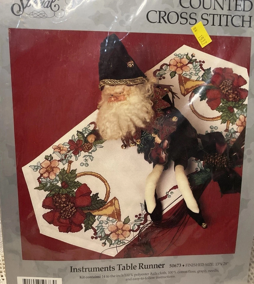 Vtg NIP Candamar Designs Something Special #50673 Instruments Table Runner Xmas - Image 2 of 4