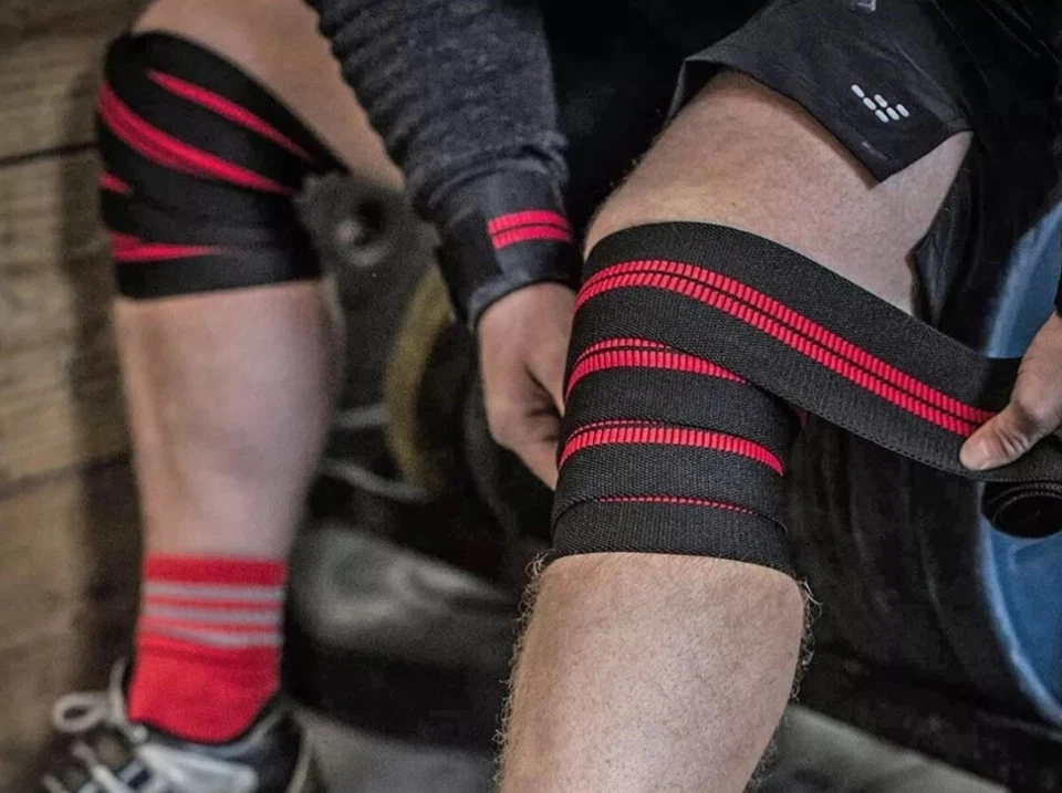 Harbinger 78" Red Line Weight Lifting Knee Wraps 🆕 - Image 3 of 4