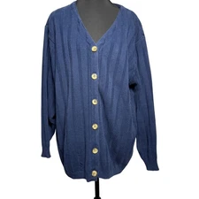 Liz Sport Ribbed Knit Preppy Academia Cardigan Sweater Grandma core Women S Cozy