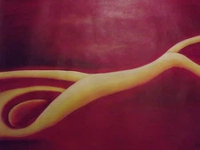 red yellow abstract huge oil painting canvas contempoary art modern original